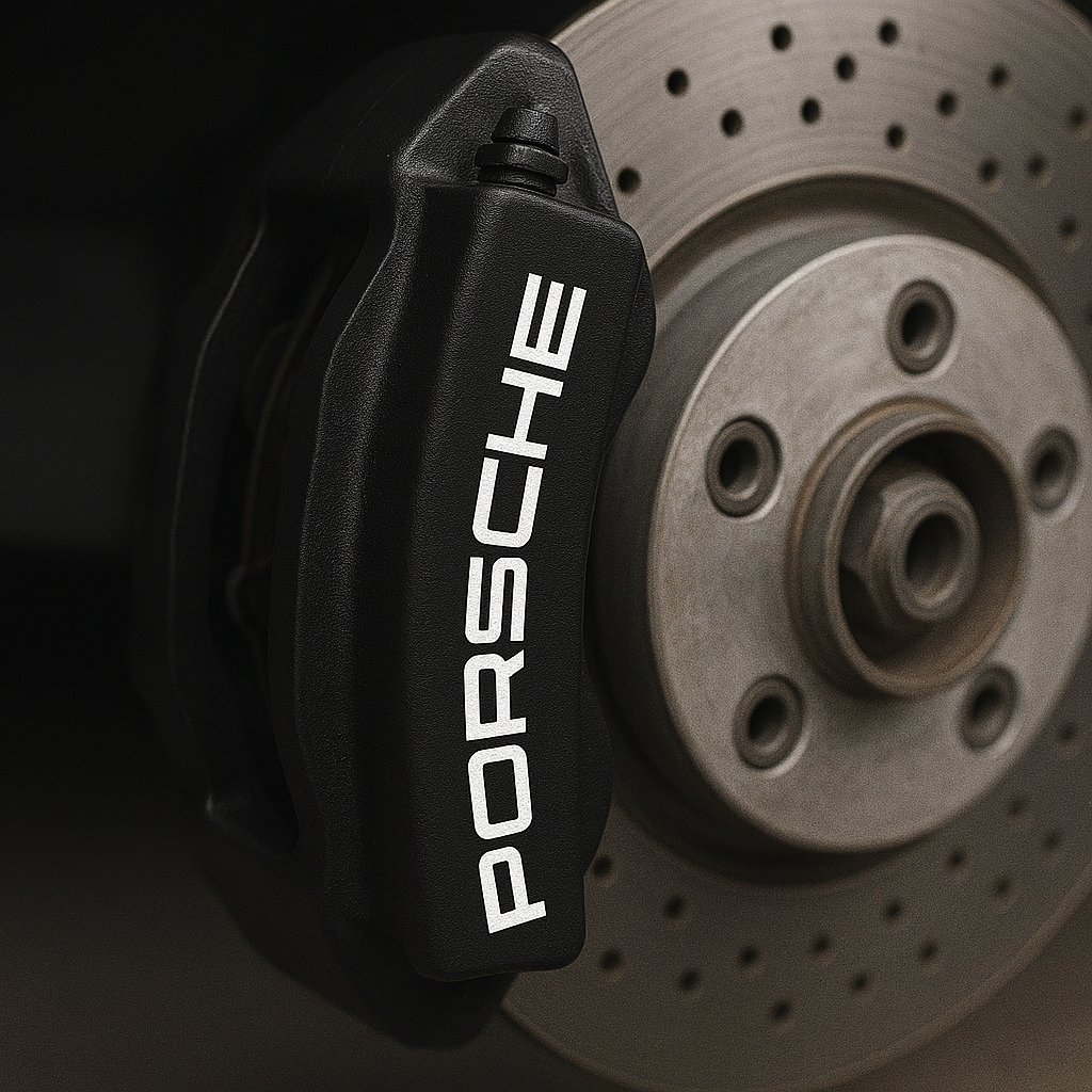 Porsche Logo Brake Caliper High Temp Vinyl Decal Universal Stickers Set-1