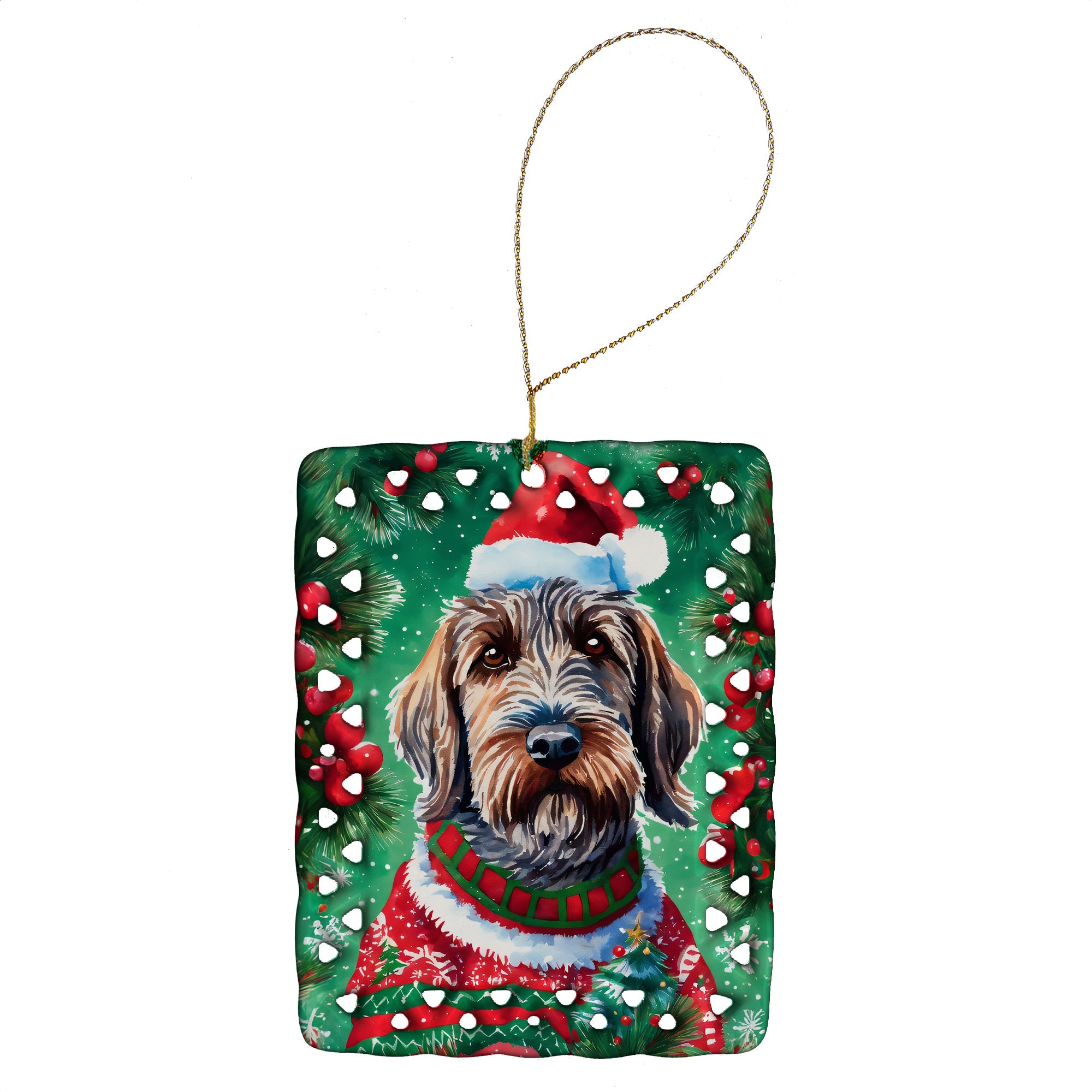 Wirehaired Pointing Griffon Christmas Porcelain Ornament
