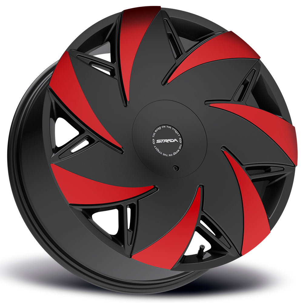 Turbina Gloss Black Machined Red Tips