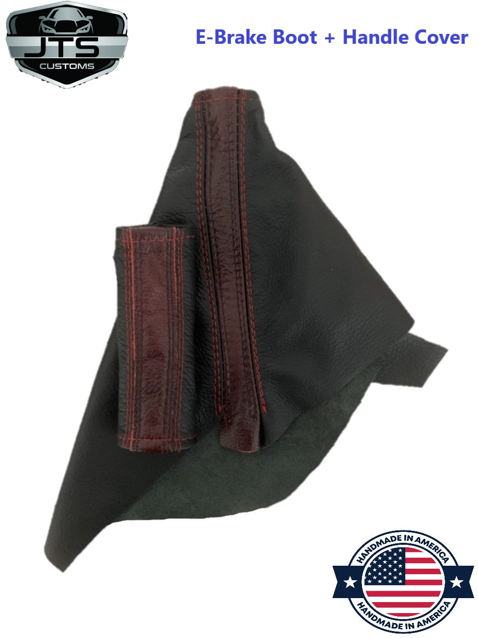 2008 - 2014 Subaru Impreza WRX STI Shift E-Brake Boot & Console Lid Cover Set in Black & Red 2-Tone ( Quad Stitch )