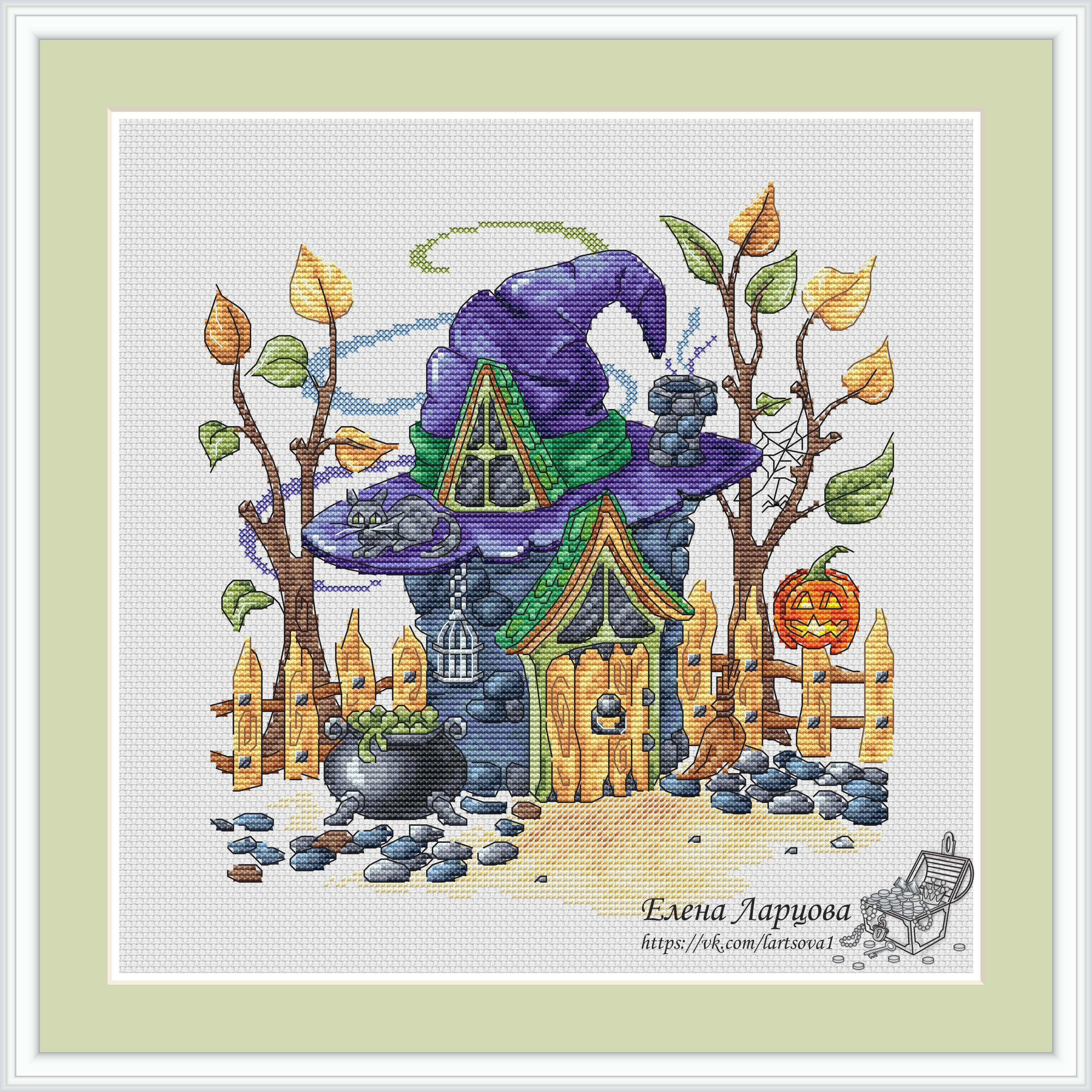 Witch House Halloween - PDF Cross Stitch Pattern